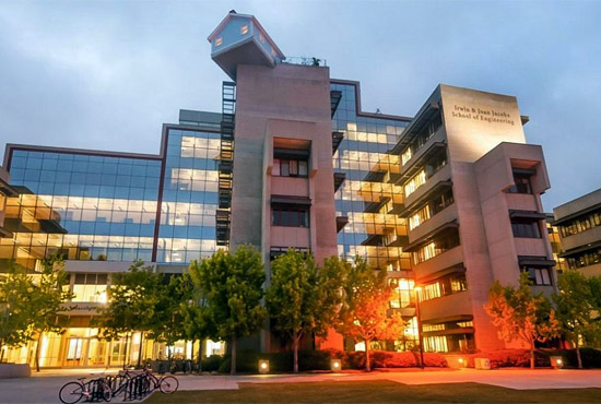 Electrical & Computer Engineering (ECE) building on campus at UC San Diego